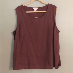 Purple linen sleeveless top